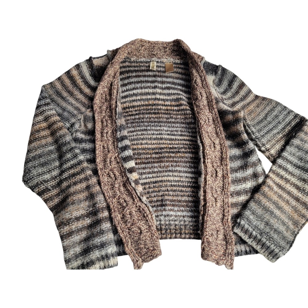 BKE Buckle Wool Brown Shrug Cardigan Sweater M Medium L Large